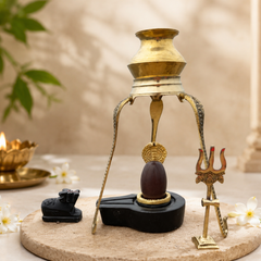 2 inch Narmadeshwar Shivling | 4 inch Jaladhari | Naag | Water Stand | Trishul | Nandi